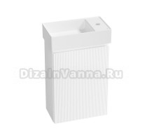 Тумба с раковиной Wellsee WC Area 40 R подвесная, матовая белая, раковина 41x23x10 R матовая белая