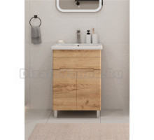 Тумба под раковину без столешницы SanStar Модена 50 напольная, дуб крафт золотой