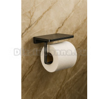 Держатель для туалетной бумаги с полочкой Knotlor PH101BL, черный