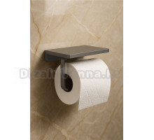 Держатель для туалетной бумаги с полочкой Knotlor PH101GM, оружейная сталь