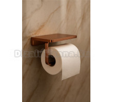 Держатель для туалетной бумаги с полочкой Knotlor PH101RB, бронза