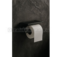 Держатель для туалетной бумаги с полочкой Knotlor PH102BL, черный