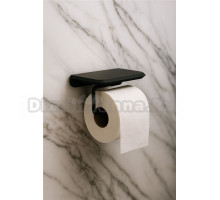 Держатель для туалетной бумаги с полочкой Knotlor PH103BL, черный