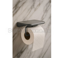 Держатель для туалетной бумаги с полочкой Knotlor PH103GM, оружейная сталь