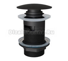Донный клапан для раковины Knotlor с переливом, черный