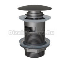 Донный клапан для раковины Knotlor с переливом, темно-серый