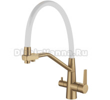 Смеситель для кухни Haiba HB76822-5 белый, золото