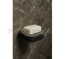 Мыльница Knotlor SD101BL стеклянная, черная