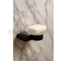 Мыльница Knotlor SD102BL стеклянная, черная