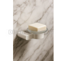 Мыльница Knotlor SD102WY стеклянная, белая