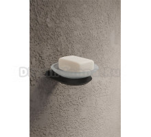 Мыльница Knotlor SD103BL стеклянная, черная