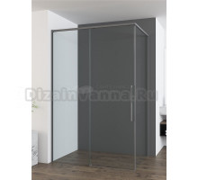 Душевой уголок Vincea Ultima VSR-7UL1014CLGM 140х100 см, профиль вороненая сталь, стекло прозрачное