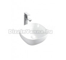 Накладная раковина Veneciana Asti 40 глянцевая белая, квадратная, фаянс