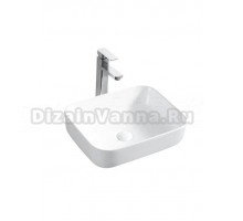 Накладная раковина Veneciana Emilia 48,5x39 глянцевая белая, прямоугольная, фаянс