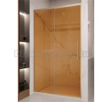 Душевая дверь в нишу Vincea Stella VDS-1ST120GSG 120 см, профиль брашированное золото, стекло янтарь