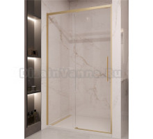Душевая дверь в нишу Vincea Stella VDS-1ST160CLG 160 см, профиль брашированное золото, стекло прозрачное