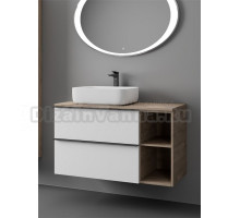 Тумба с раковиной Veneciana Sangro 100 подвесная, матовая белая