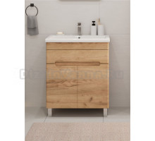 Тумба с раковиной SanStar Модена 70 напольная, дуб крафт золотой