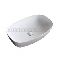 Накладная раковина Ceruttispa CR0063, 60 глянцевая белая, прямоугольная, фаянс