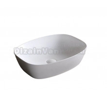 Накладная раковина Ceruttispa CR0064, 50 глянцевая белая, прямоугольная, фаянс