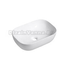 Накладная раковина Ceruttispa CR0078B, 45 глянцевая белая, прямоугольная, фаянс