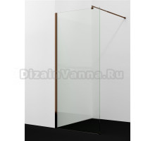 Душевая перегородка Wasserkraft Rur 30W 90 см, профиль розовое золото, стекло прозрачное