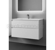 Тумба с раковиной Veneciana Aventino 100 подвесная, глянцевая белая