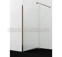 Душевая перегородка Wasserkraft Rur 30W 110 см, профиль розовое золото, стекло текстурное