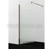 Душевая перегородка Wasserkraft Rur 30W 120 см, профиль розовое золото, стекло рифленое