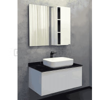 Мебель для ванной комнаты Comforty Милан 90 подвесная, белый глянец, со столешницей Калакатта Блэк с раковиной Comforty T-Y9378