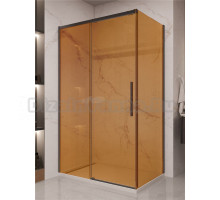 Душевой уголок Vincea Stella VSR-1ST9012GSB 120x90 см, профиль матовый черный, стекло янтарь