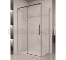 Душевой уголок Vincea Stella VSR-1ST1013CLGM 130x100 см, профиль вороненая сталь, стекло прозрачное