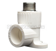 Угольник СТМ CPWM2512 PP-R DN 25x1/2" НР комбинированный, с креплением