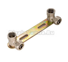 Угольник СТМ CLWP1612 16х1/2" ВР, двойной, с креплением