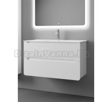 Тумба с раковиной Veneciana Orinoko 100 подвесная, глянцевая белая