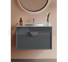 Тумба с раковиной ORKA Molino 80 подвесная, антрацит, со столешницей