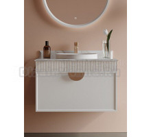 Тумба с раковиной ORKA Molino 80 подвесная, матовая белая, со столешницей