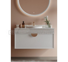 Тумба с раковиной ORKA Molino 100 подвесная, матовая белая, со столешницей