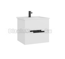 Тумба с раковиной ORKA Lodi 65 подвесная, белая, черная