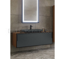 Тумба с раковиной ORKA Craft 120 подвесная, орех, антрацит, со столешницей