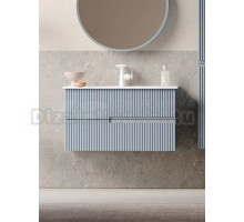 Тумба с раковиной ORKA Moonlight 90 подвесная, матовая голубая