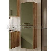 Шкаф-пенал для ванной ORKA Salerno 40 матовый зеленый, светлое дерево