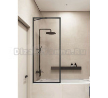 Шторка на ванну Veconi Palau PL85B-90-01-C8 90 см, профиль черный