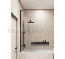 Шторка на ванну Veconi Palau PL84B-80-01-C8 80x150, черный