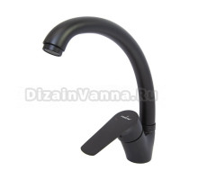 Смеситель для кухни 35k MIXLINE ML14-031BL высокий излив б/отв боковая п/гайку ЧЕРНЫЙ (без подводки)