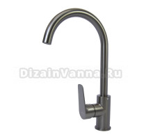 Смеситель для кухни 35k MIXLINE ML14-032GR высокий излив б/отв боковая п/гайку ГРАФИТ (без подводки)