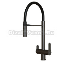 Смеситель для кухни 35k MIXLINE MLSS-0401BL черный гиб. излив магнит, подкл.к фильтру, ЧЕРНЫЙ ГРАФИТ