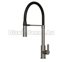 Смеситель для кухни 35k MIXLINE MLSS-0402 черный гибкий излив магнит, п/гайку  САТИН