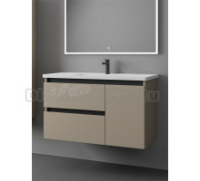 Тумба с раковиной Veneciana Parino 100 подвесная, матовая бежевая