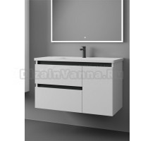 Тумба с раковиной Veneciana Parino 100 подвесная, матовая белая